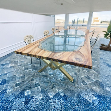 Customized Wooden & Glass Table